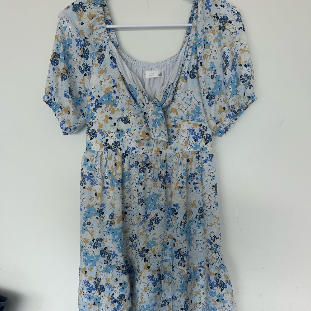 LC Lauren Conrad Floral Dress - Blue and Yellow